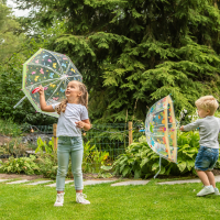 Kinderschirm transparent Schmetterlinge