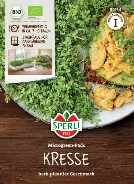 Bio-Grünsprossen Kresse Nachfüllpads