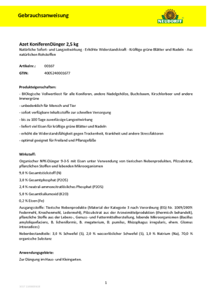 Azet Koniferen Dnger 2,5kg, 14,90