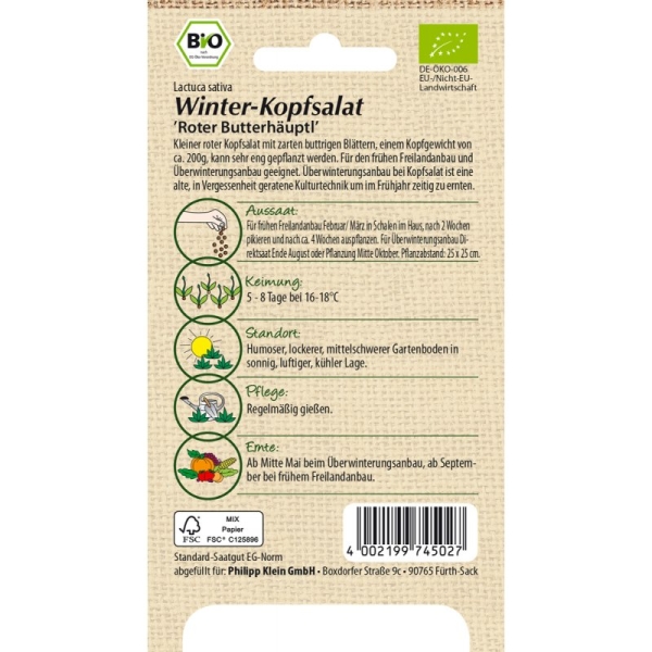 Bio-Winterkopfsalat Roter Butterhupl, 2,95