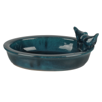 Vogeltränke Keramik blau oval
