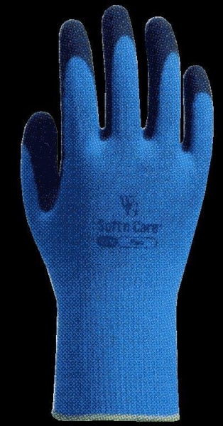 Handschuhe Soft n Care Flora blau 7